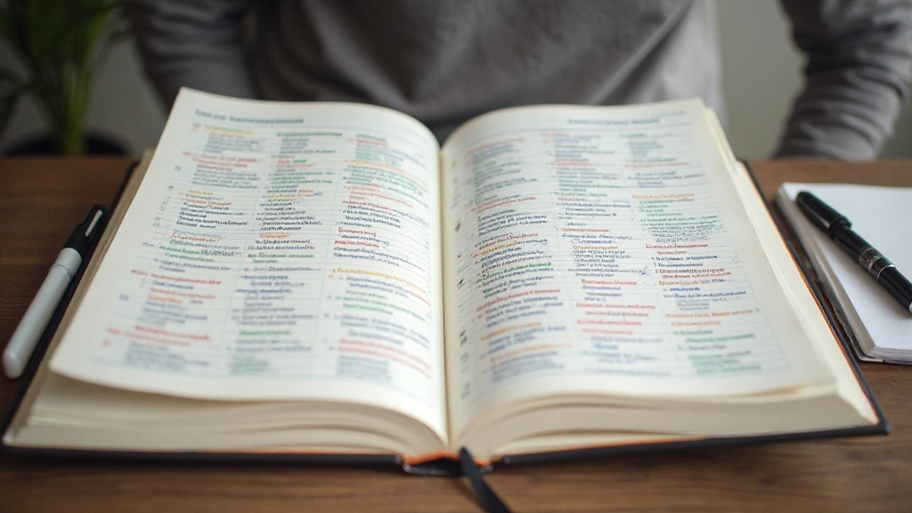 Grammatica gids pagina met Nederlandse werkwoorden in kleurige tabellen met voorbeeldzinnen